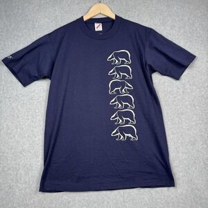 Vintage TShirt Mens L Blue Polar Bear Quacker Jack USA 90s Jerzees Single Stitch